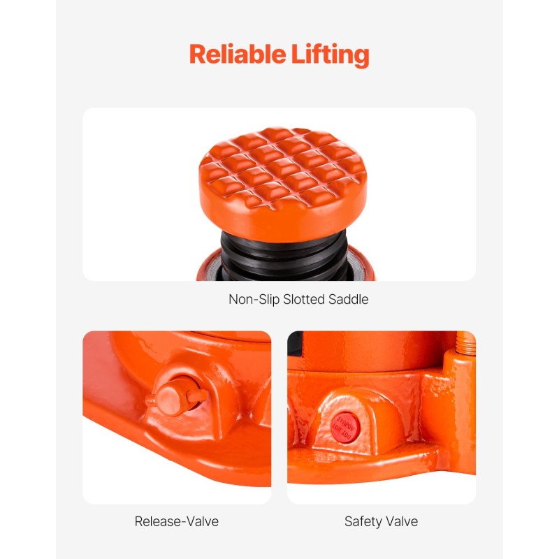 Hydraulinen pullotunkki teräs 20 t 170–320 mm nostokorkeus kolmiosainen varsi