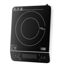 Kannettava induktioliesi kaksituhattakaksisataa wattia lasipinta yhdeksän lämpötila asetusta lapsilukko