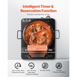 Kannettava induktioliesi kaksituhattakaksisataa wattia lasipinta yhdeksän lämpötila-asetusta lapsilukko