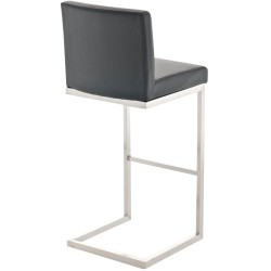 Paros keinonahkainen baarijakkara keinuvalla teräsrungolla