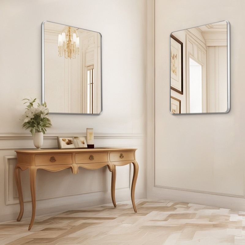 Seinään asennettava meikkipeili alumiiniseoskehys räjähdyssuojakalvo 915 x 915 mm