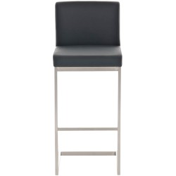 Paros keinonahkainen baarijakkara keinuvalla teräsrungolla