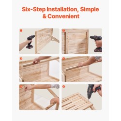 Puinen pieneläinhäkki 101×51×51 cm 270 asteen akryylipaneelit ylösavattava kansi sopii hamstereille