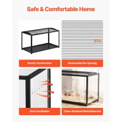 Pieneläinhäkki metallirunko akryyli PS-paneelit 96×47×55 cm hamstereille ja hiirille