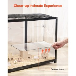 Pieneläinhäkki metallirunko akryyli PS-paneelit 96×47×55 cm hamstereille ja hiirille