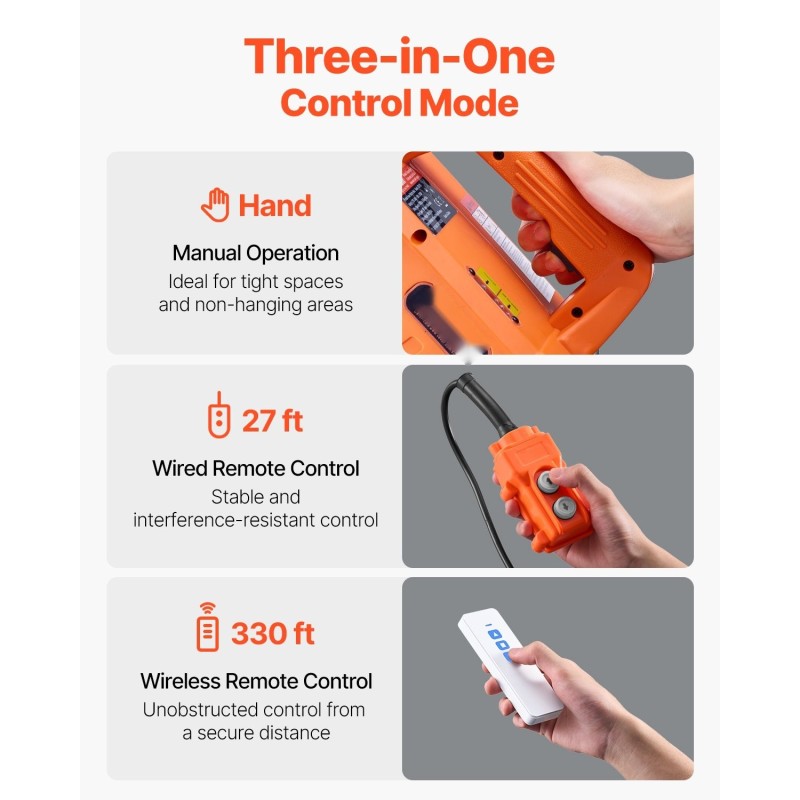 Sähkövinssi 1500W 500 kg nostokyky 9,1 m vaijerilla johdollinen ja langaton ohjaus