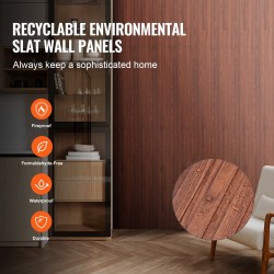 Akustiikkapaneelit puu-muovikomposiitti 2450x166 mm 8 kpl seinille ja katoille mustapähkinäsävy