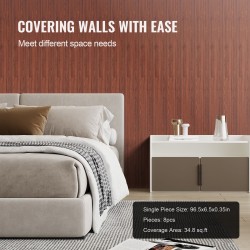 Akustiikkapaneelit puu-muovikomposiitti 2450x166 mm 8 kpl seinille ja katoille mustapähkinäsävy