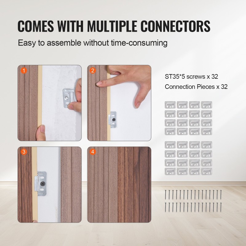 Akustiset puulistapaneelit 2450x166x9 mm 8 kpl harmaa tammi seinälle ja kattoon