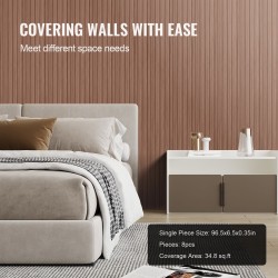 Akustiset puulistapaneelit 2450x166x9 mm 8 kpl harmaa tammi seinälle ja kattoon