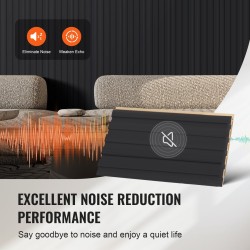 Akustiikkapaneelit puu-muovikomposiitti sisäkäyttöön 2450x166x9 mm 8 kpl mattamusta