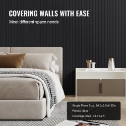 Akustiikkapaneelit puu-muovikomposiitti sisäkäyttöön 2450x166x9 mm 8 kpl mattamusta