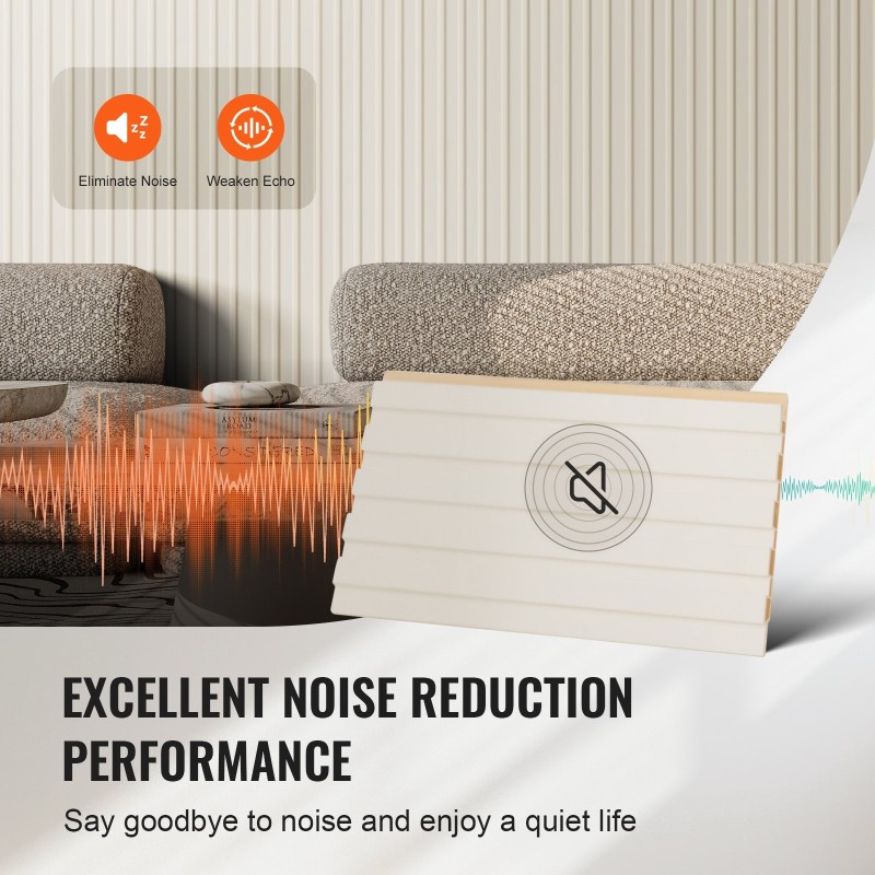 Akustiset WPC-rimapaneelit 2450x166x9 mm 8 kpl mattavalkoinen sisäseiniin ja kattoihin