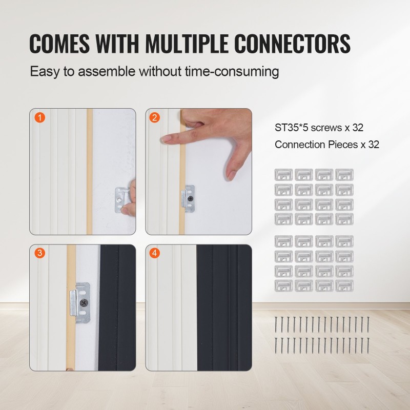 Akustiset WPC-rimapaneelit 2450x166x9 mm 8 kpl mattavalkoinen sisäseiniin ja kattoihin