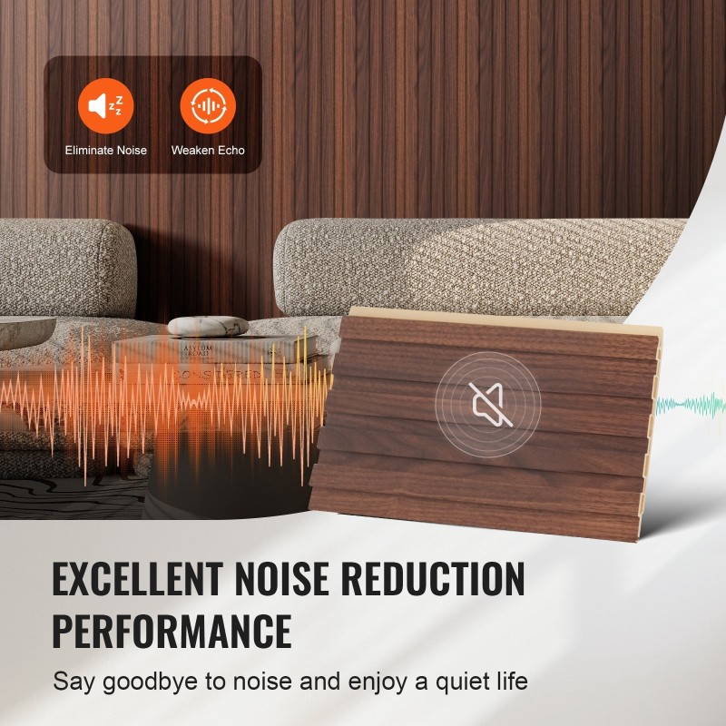 Puusäleakustiikkapaneelit 8 kpl 2450x166 mm tumma teak sisäseinille ja katoille