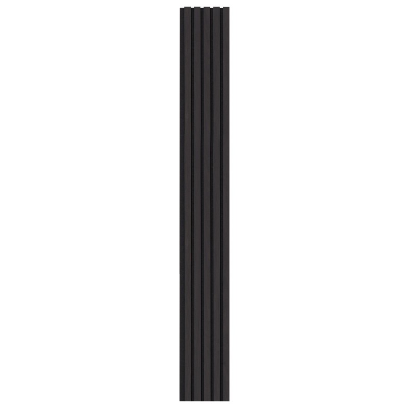 Puusäleinen akustiikkapaneeli MDF-pohjainen 2400 x 200 mm 4 kpl musta tammi seinille