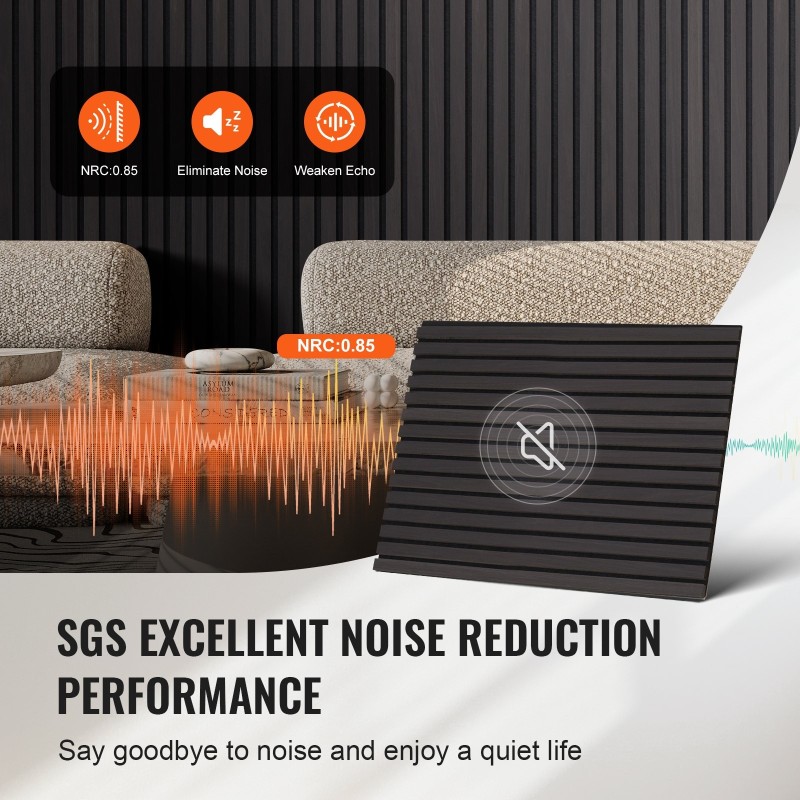 Akustiset MDF-puusälepaneelit 1200x600x21 mm 4 kpl musta tammi seinä ja katto