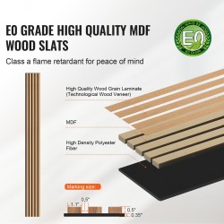 Akustiset MDF-puusälepaneelit 2400x200x21 mm 4 kpl vaalea tammi sisätiloihin