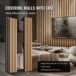 Akustiset MDF-puusälepaneelit 2400x200x21 mm 4 kpl vaalea tammi sisätiloihin