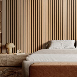 Akustiikkapaneelit MDF 1200x600 mm 4 kpl vaalea tammi seinä ja katto