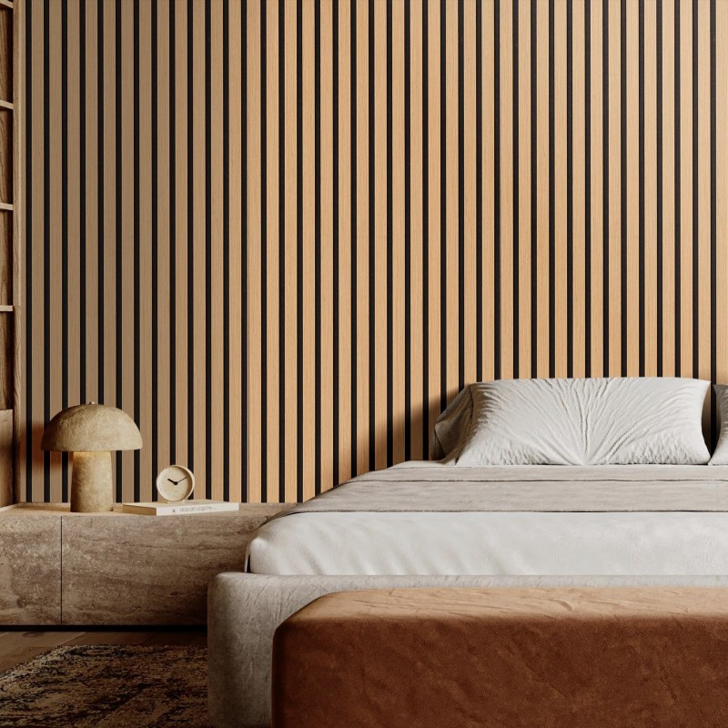 Akustiikkapaneelit MDF 1200x600 mm 4 kpl vaalea tammi seinä ja katto