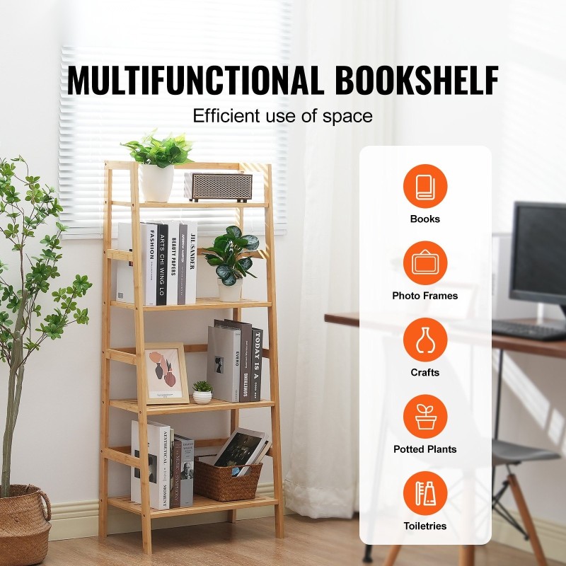 Tikashylly nelitasoinen bambusta avoin vapaasti seisova luonnollinen väri