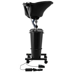 Siirrettävä hiustenpesuallas säädettävä korkeus sähköpumppu kaksi ämpäriä kaksi suihkupäätä viemäriletku musta