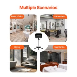 Seisova hiustenpesuallas säädettävä korkeus 89–126 cm kallistuskulma 1,8 m poistoletku