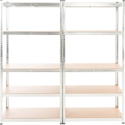 Järeä metallihylly 5 tasolla, 2 kpl, 175 kg/taso