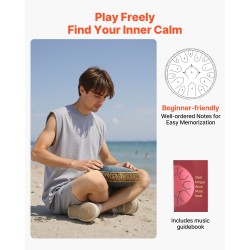 Teräksinen kielirumpu 33 cm 15 säveltä D-duuri tummansininen meditaatioon