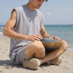 Teräksinen kielirumpu 33 cm 15 säveltä D-duuri tummansininen meditaatioon