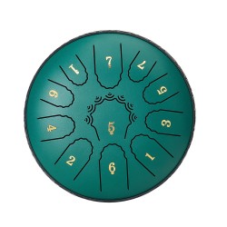 Teräskielirumpu terässeosta 6 tuumainen 11 kielinen D duuri vihreä meditaatioon ja joogaan