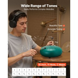 Teräskielirumpu seosteräs 25,4 cm 11 ääntä C-duuri vihreä