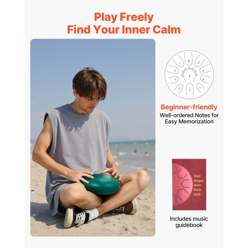 Teräskielirumpu seosteräs 25,4 cm 11 ääntä C-duuri vihreä