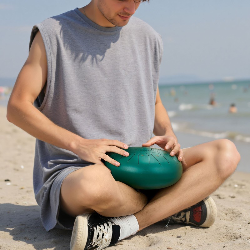 Teräskielirumpu seosteräs 25,4 cm 11 ääntä C-duuri vihreä