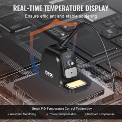 Juotosasema 80 wattia digitaalinäytöllä säädettävä 100–500 °C viisi juotinkärkeä kaksi apukättä
