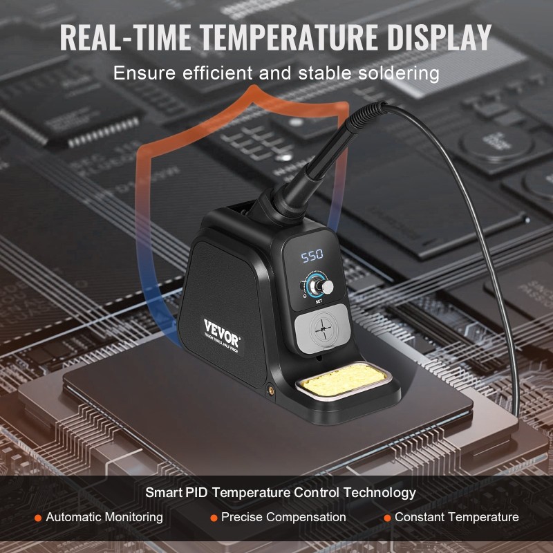 Juotosasema 80 wattia digitaalinäytöllä säädettävä 100–500 °C viisi juotinkärkeä kaksi apukättä