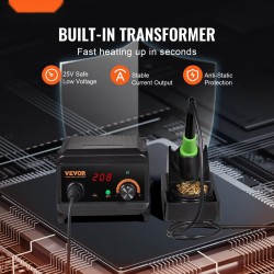 Juotosasema 75W digitaalinen 50–500°C PID-lämpötilansäätö 25V muuntaja 5 kärkeä lyijytön juote