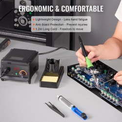 Juotosasema 75W digitaalinen 50–500°C PID-lämpötilansäätö 25V muuntaja 5 kärkeä lyijytön juote