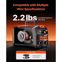 MIG-hitsauskone 130 A kaasuton täytelanka synergiatoiminto IGBT invertteritekniikka digitaalinen näyttö