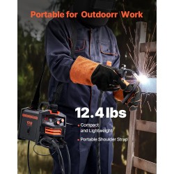 MIG-hitsauskone 130 A kaasuton täytelanka synergiatoiminto IGBT invertteritekniikka digitaalinen näyttö