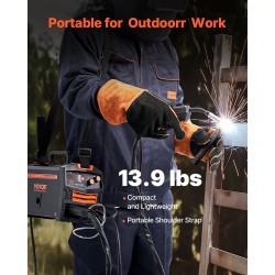 MIG-hitsauskone 130 A IGBT-invertteri kaksitoiminen kaasu ja kaasuton digitaalinen näyttö kannettava