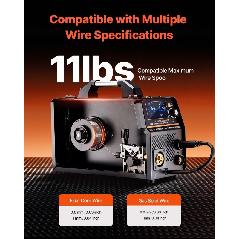 MIG-hitsauslaite 160A nelitoiminen IGBT-invertteri LCD-näyttö 10 mm materiaalille