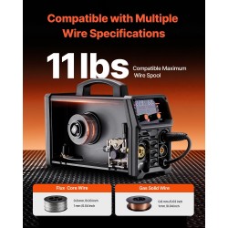 MIG-hitsauskone 4-toiminen 200 ampeeria IGBT-invertteri LCD-näyttö kaasuton ja kaasusuojattu