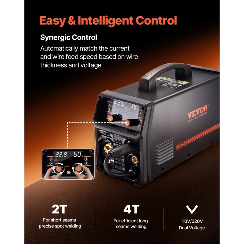 Hitsauskone viisi toimintoa 250 A IGBT-invertteri LCD-näytöllä teräkselle ja alumiinille