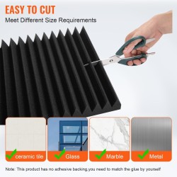 Akustiset vaahtopaneelit polyuretaanivaahto 300 x 300 x 50 mm 50 kpl musta