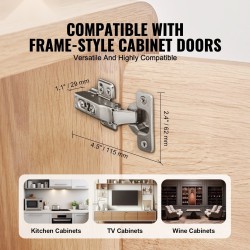 Kaapin saranat ruostumatonta terästä 60 kpl rungottomille kaapeille 100 asteen pehmeä sulkeutuminen