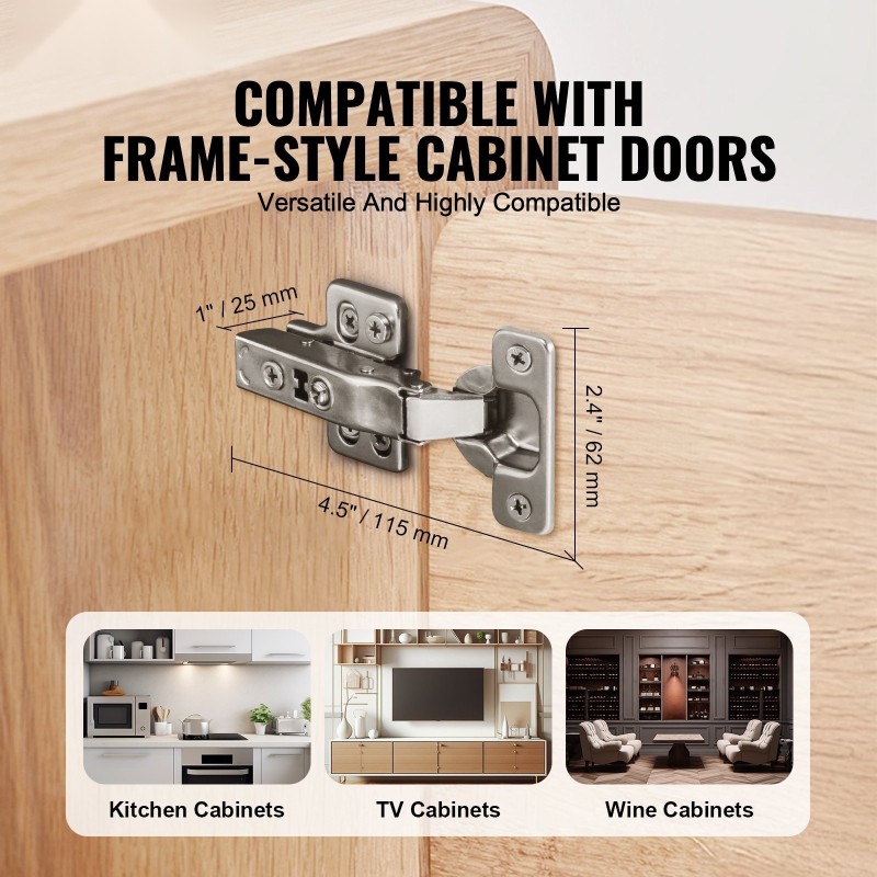 Kaapin saranat ruostumatonta terästä viisikymmentä kappaletta pehmeästi sulkeutuvat sadan asteen avaus