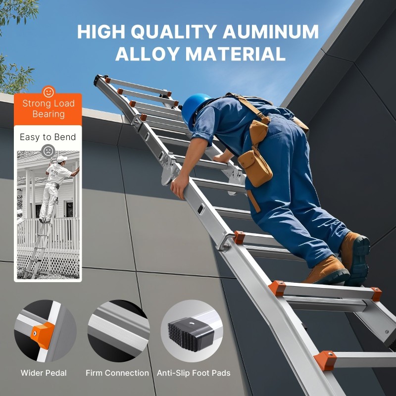 A-malliset teleskooppitikkaat alumiiniseosta täysin pidennetty 2880 mm 149,7 kg kantavuus