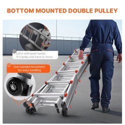 Teleskooppitikkaat A-runkoinen alumiiniseos 6,23 m 149,7 kg sisä- ja ulkokäyttöön